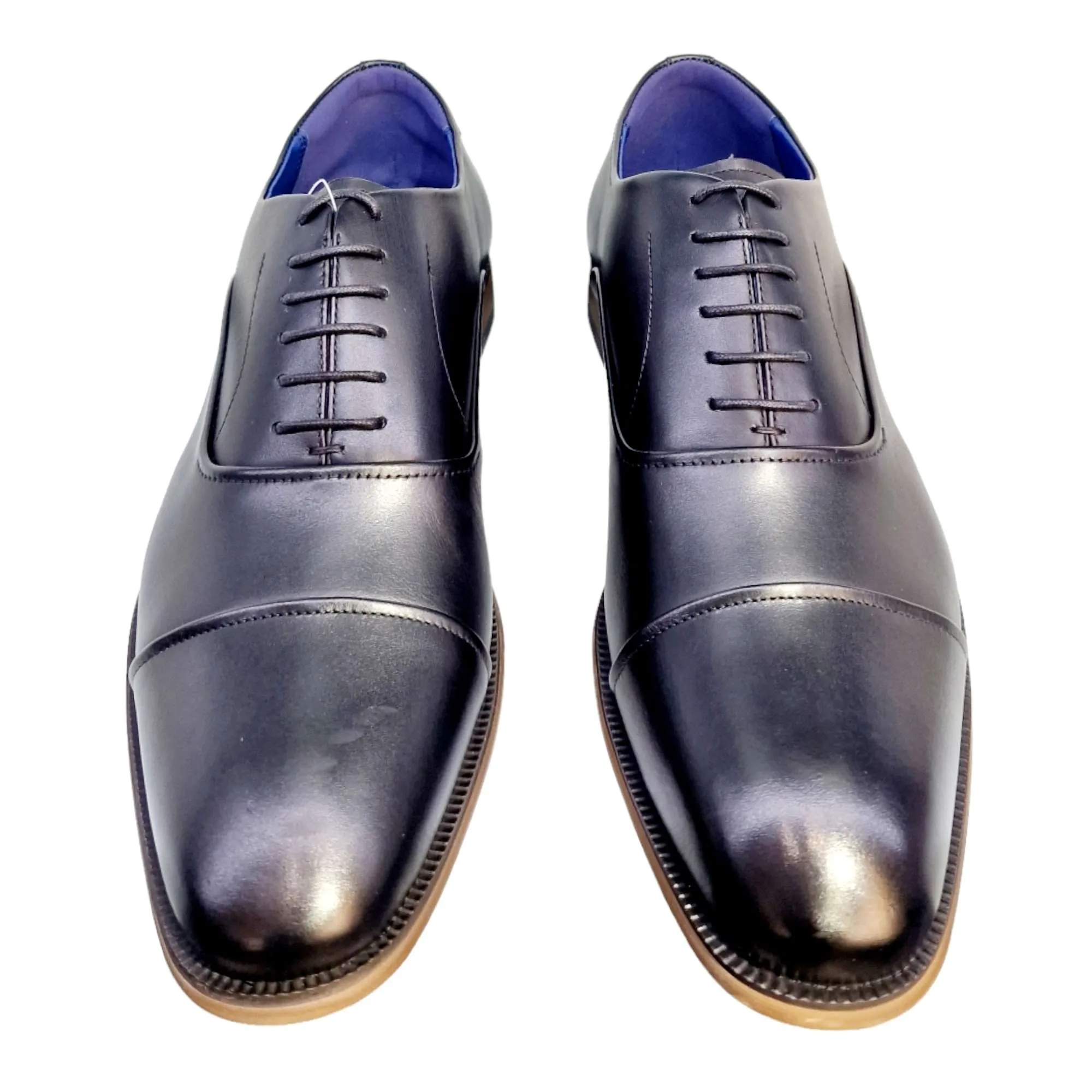 ZAPATOS VESTIR HOMBRE BLUCHER CON PUNTERA NEGRO