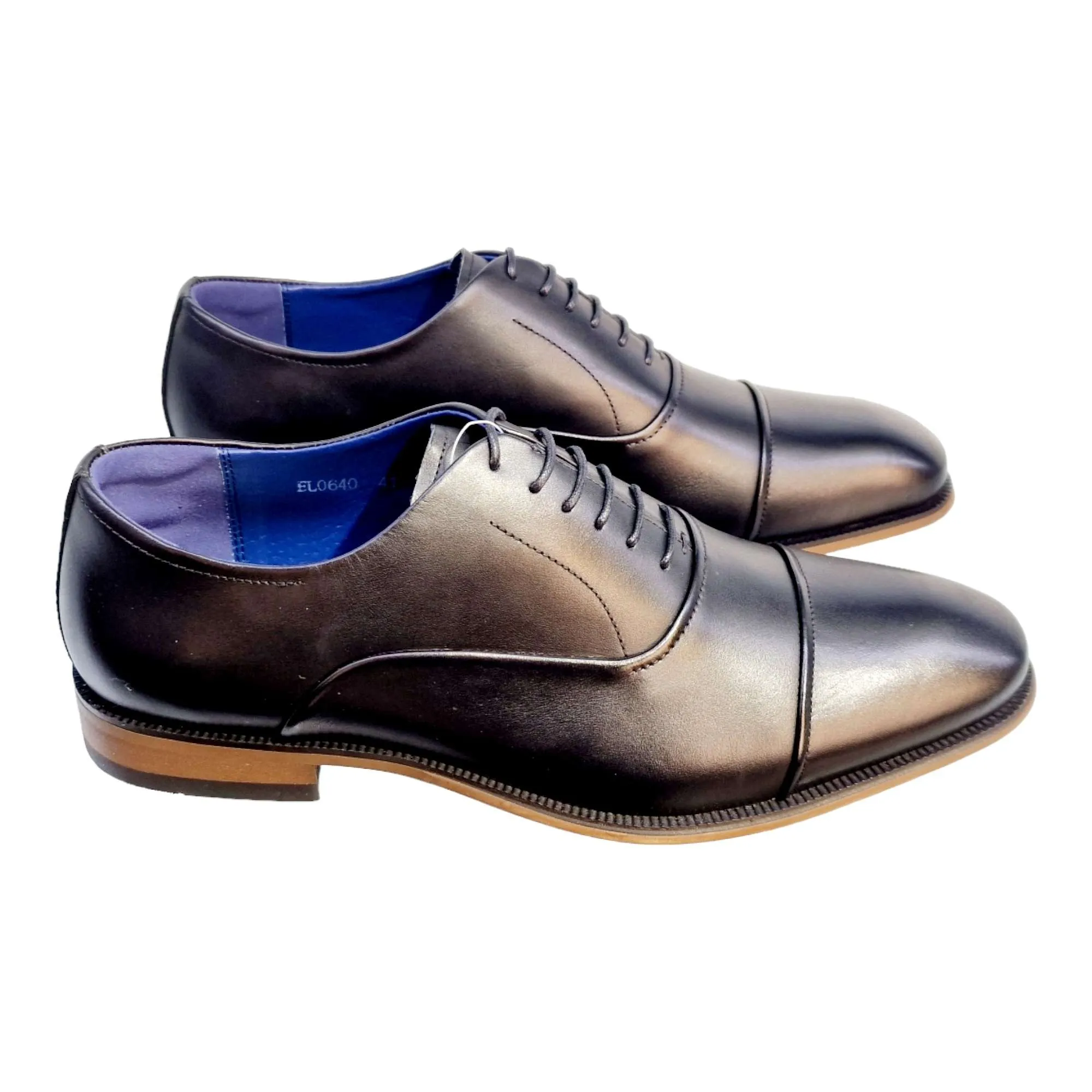 ZAPATOS VESTIR HOMBRE BLUCHER CON PUNTERA NEGRO