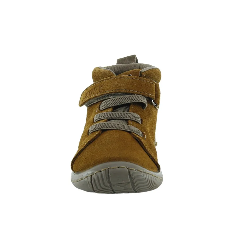 ZAPATOS ZAPY ELáSTICO Y VELCRO MOSTAZAMARRóN
