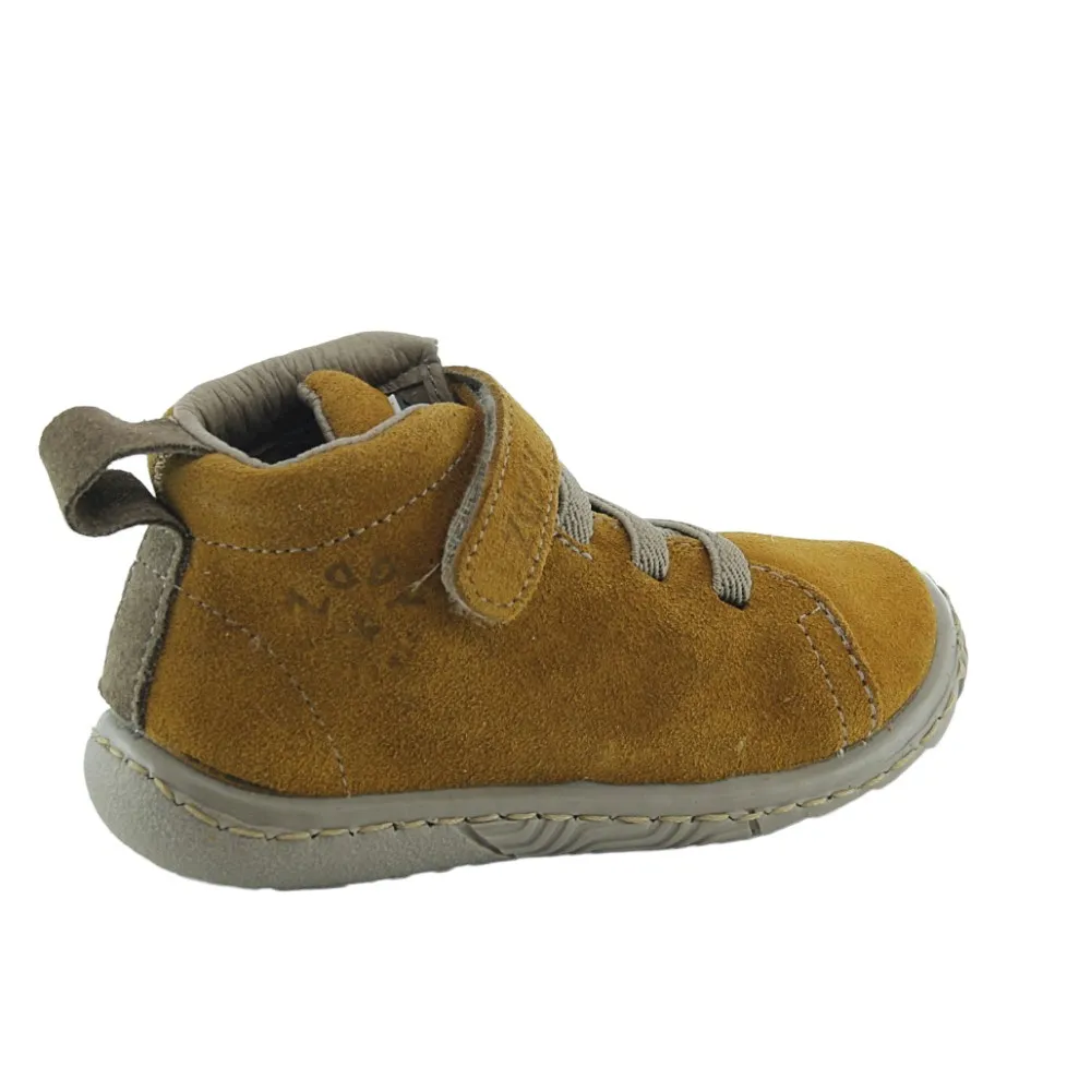 ZAPATOS ZAPY ELáSTICO Y VELCRO MOSTAZAMARRóN