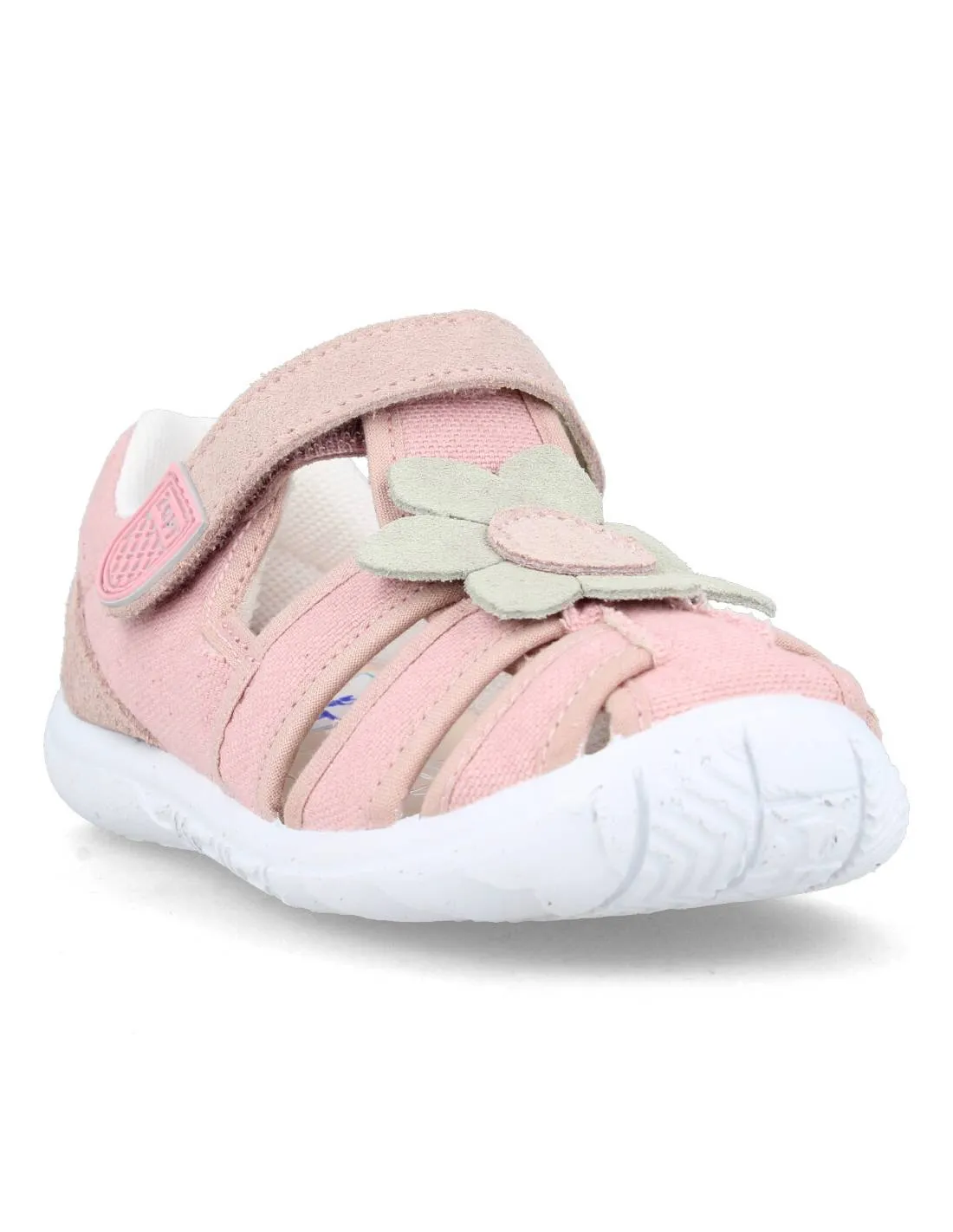 ZAPY  SANDALIA FLEXIBLE LONA NUDE FLOR MINT